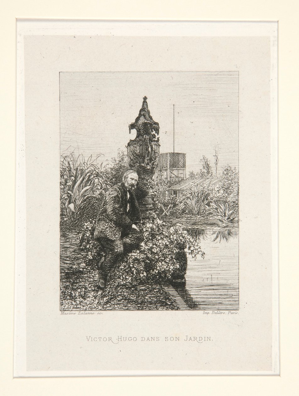 Victor Hugo dans son jardin (Victor Hugo in His Garden), pl. 12 fra suiten Chez Victor Hugo (Victor Hugo av Maxime Lalanne