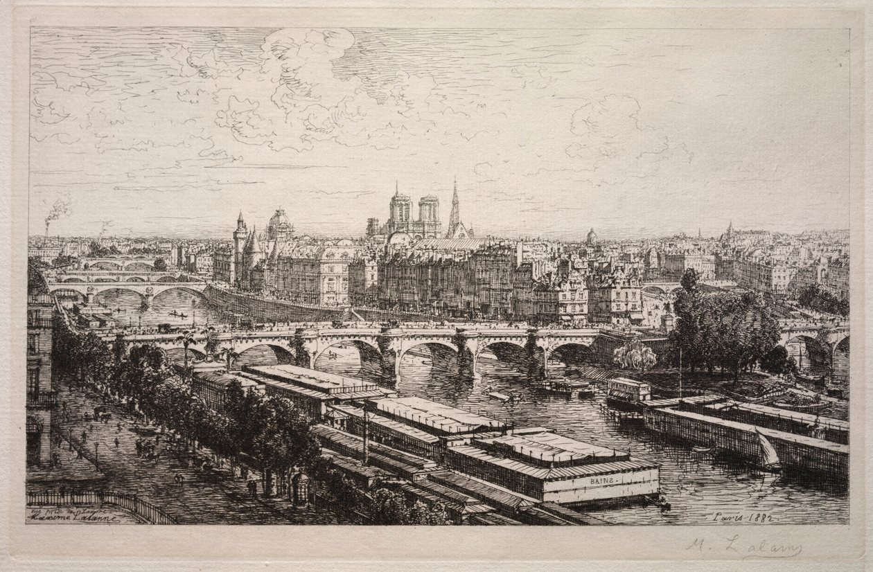 Utsikt fra Louvre, 1882. av Maxime Lalanne