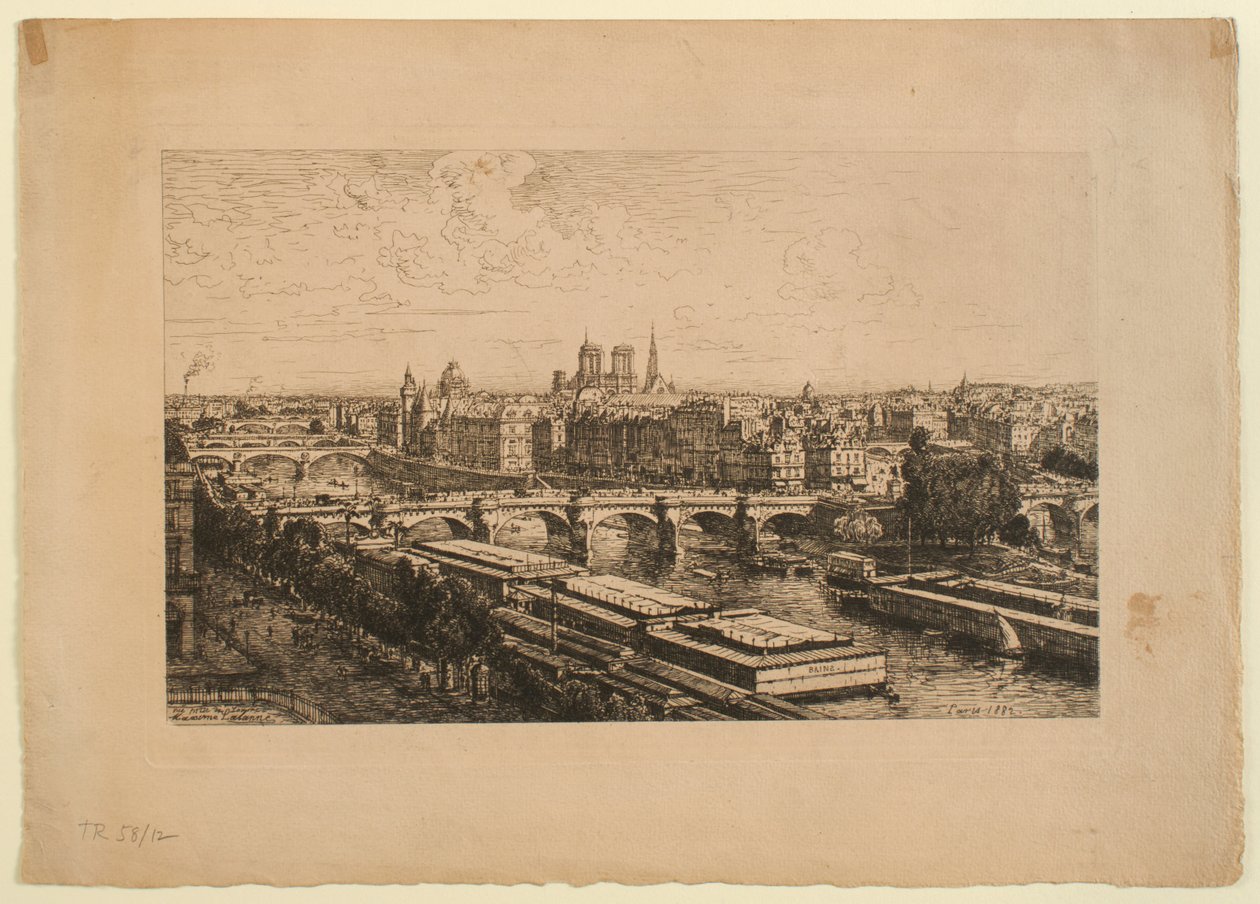 Utsikt over Paris fra Louvre av Maxime Lalanne