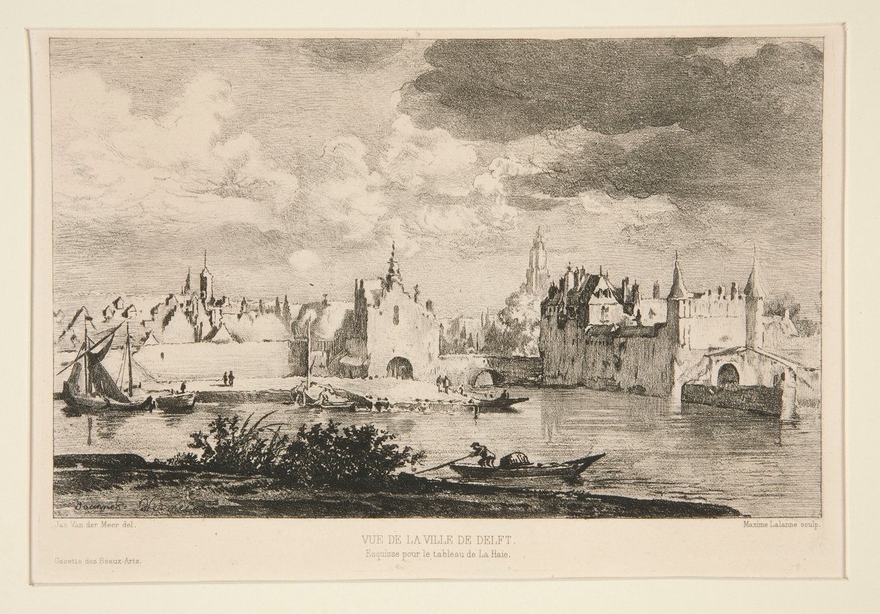 Vue de la ville de Delft (Utsikt over byen Delft) av Maxime Lalanne