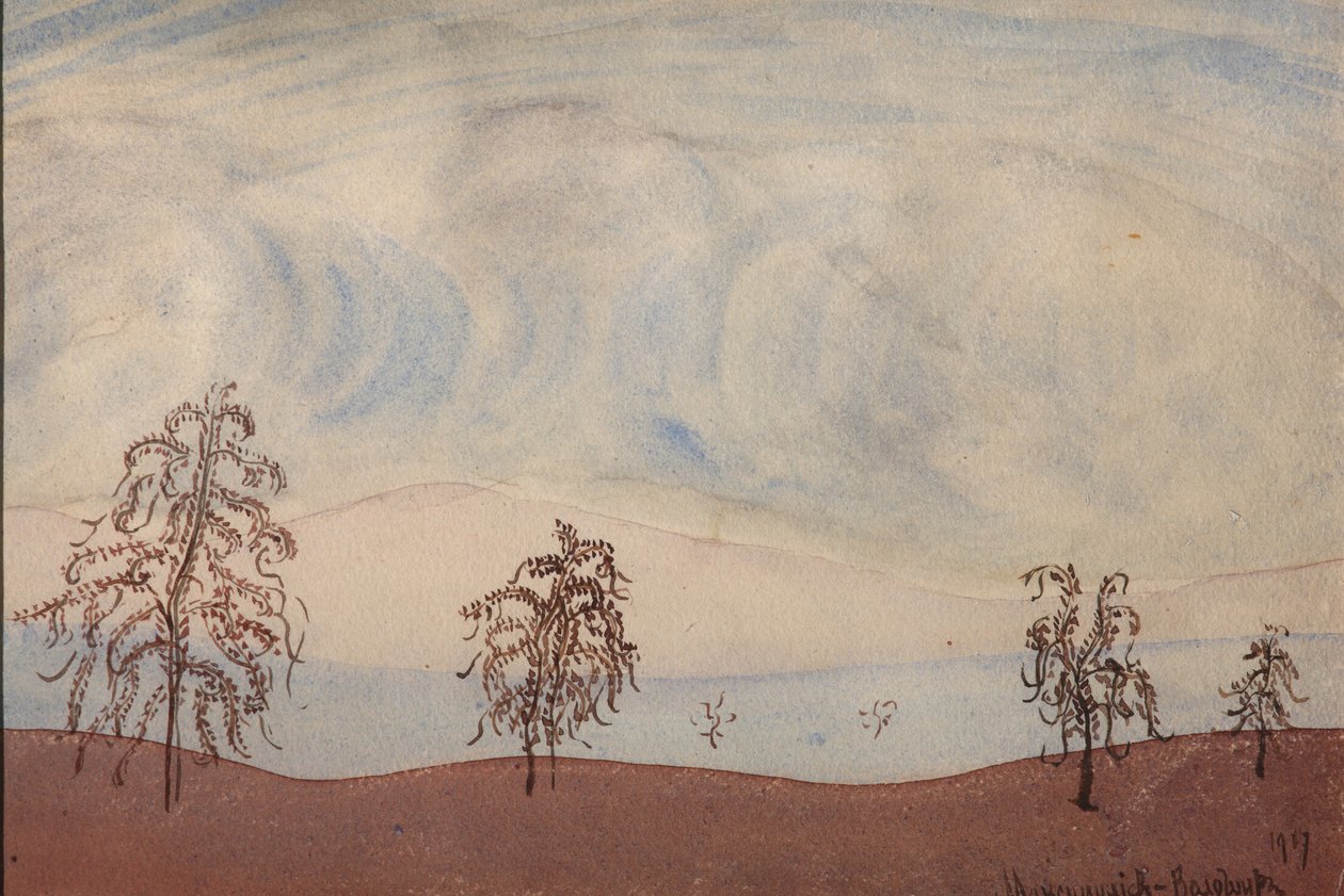 Landskap med trær, 1917 av Maximilian Voloshin