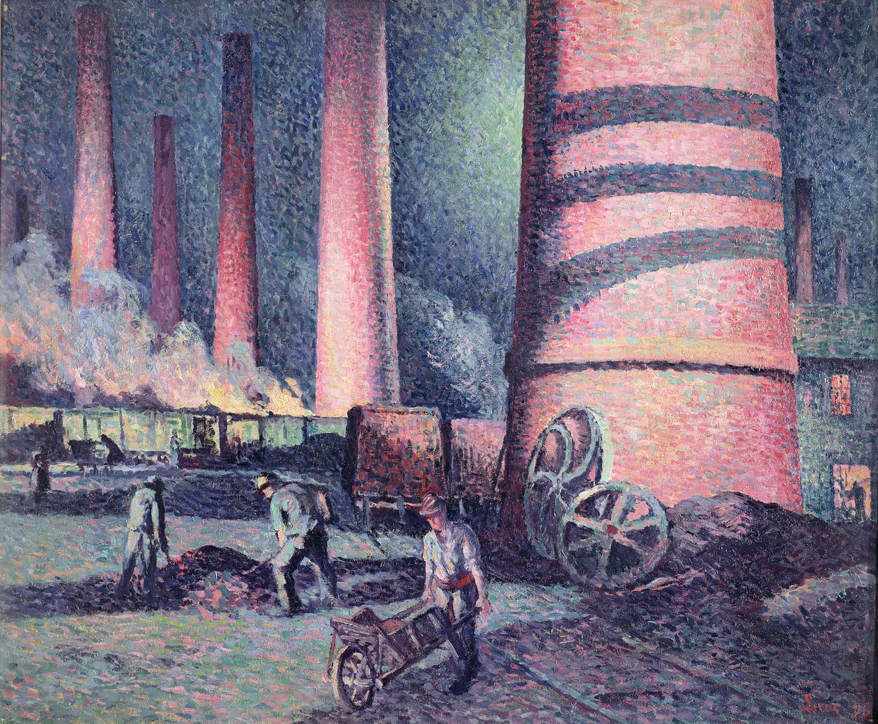 Fabrikkskorsteiner, 1896 av Maximilien Luce