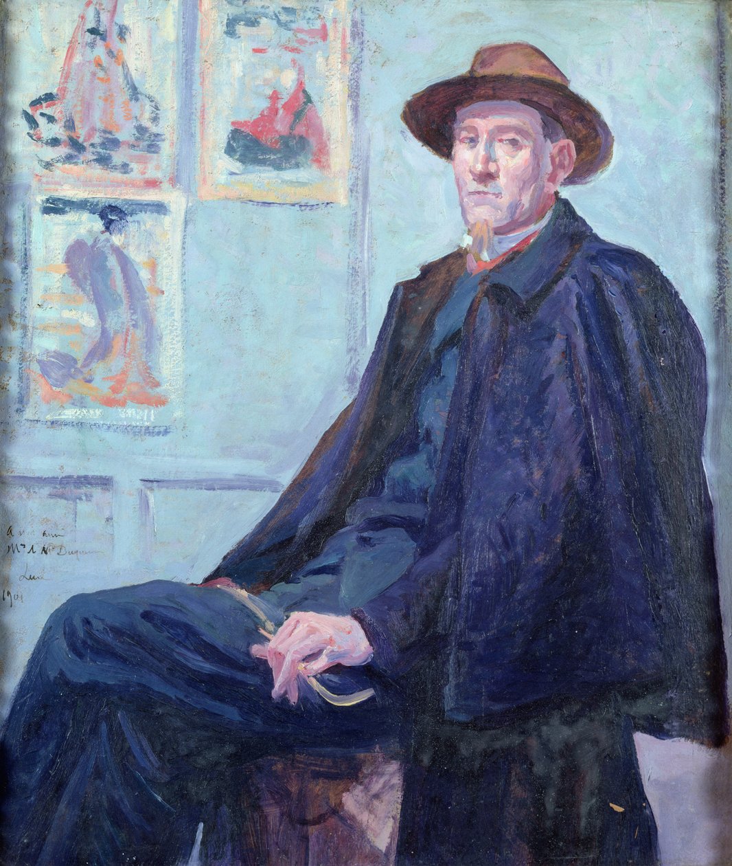 Portrett av Felix Feneon (1861-1944) 1901 (olje på kort) av Maximilien Luce