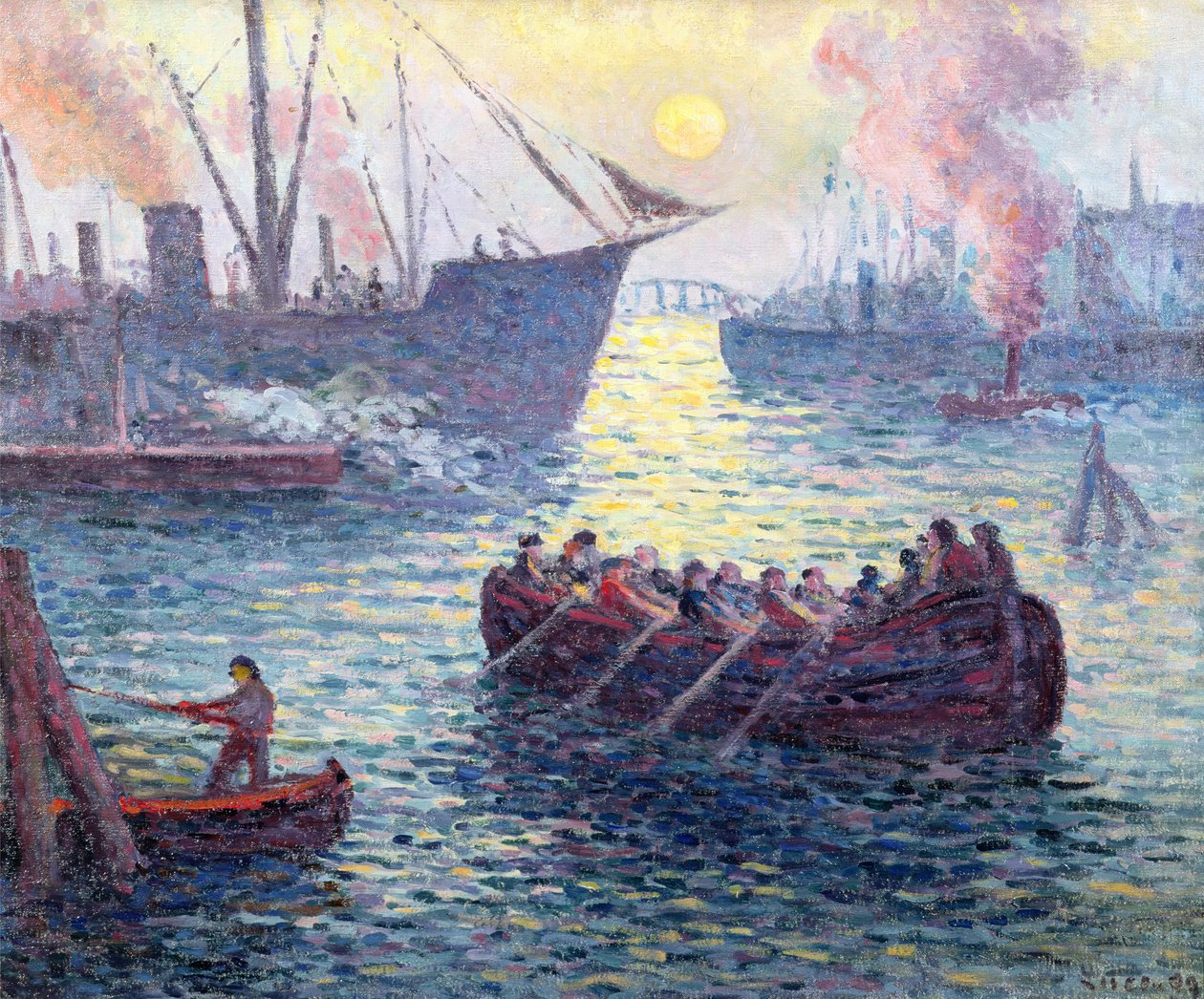 Rotterdam, havnen, 1907 av Maximilien Luce