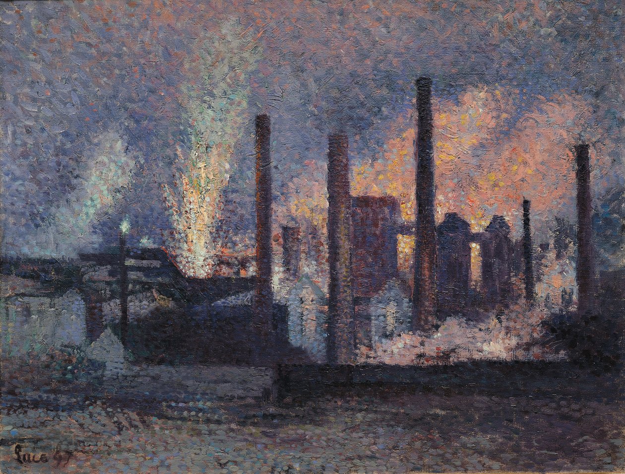 Studie for fabrikker nær Charleroi, 1897 av Maximilien Luce