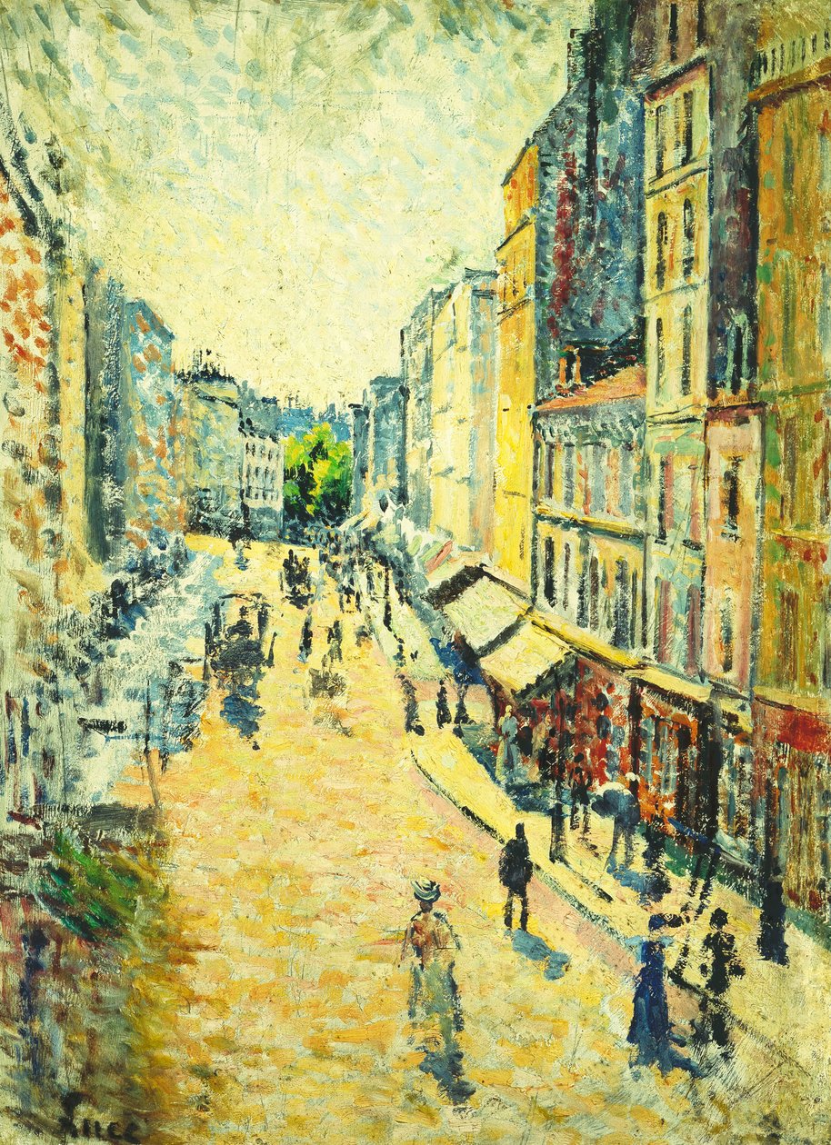 En gate i Abbesses; Abessenes gate, 1895 av Maximilien Luce