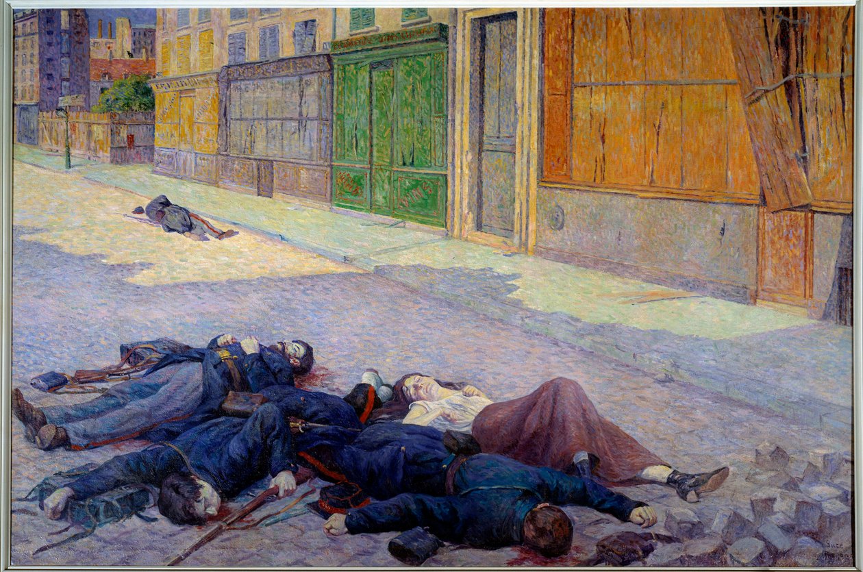 En gate i Paris i mai 1871 eller kommunen av Maximilien Luce