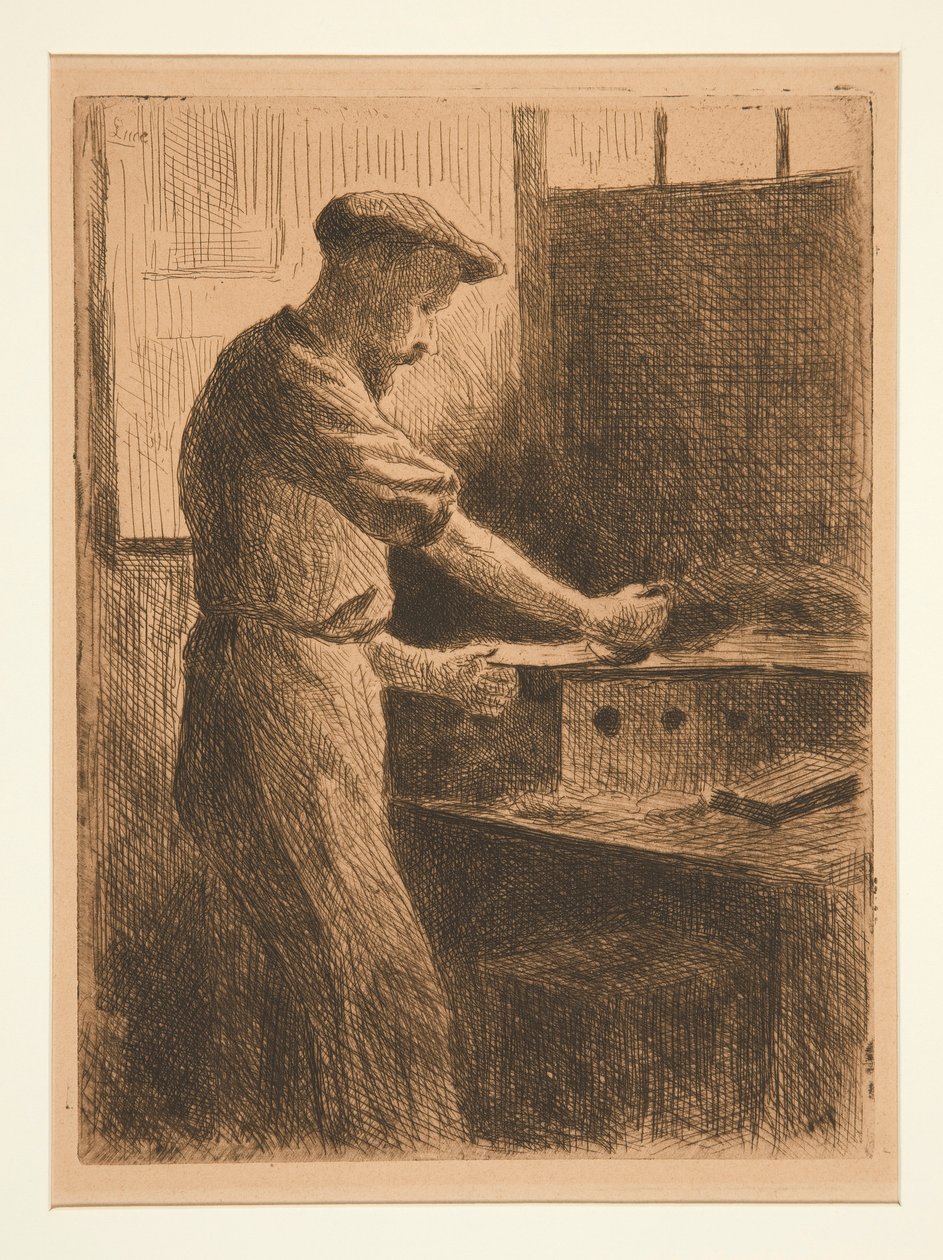 Auguste Delatre på jobb (August Delatre på jobb) av Maximilien Luce