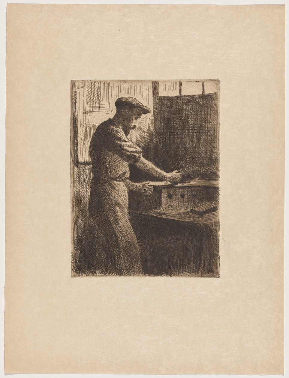 Auguste Delâtre i arbeid av Maximilien Luce