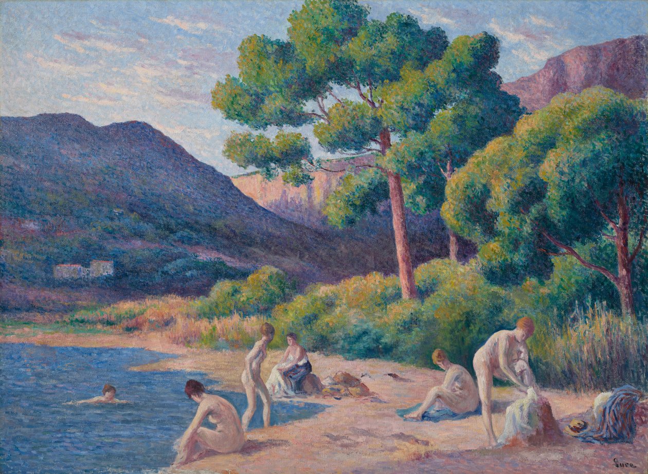 Badende i Saint-Tropez av Maximilien Luce
