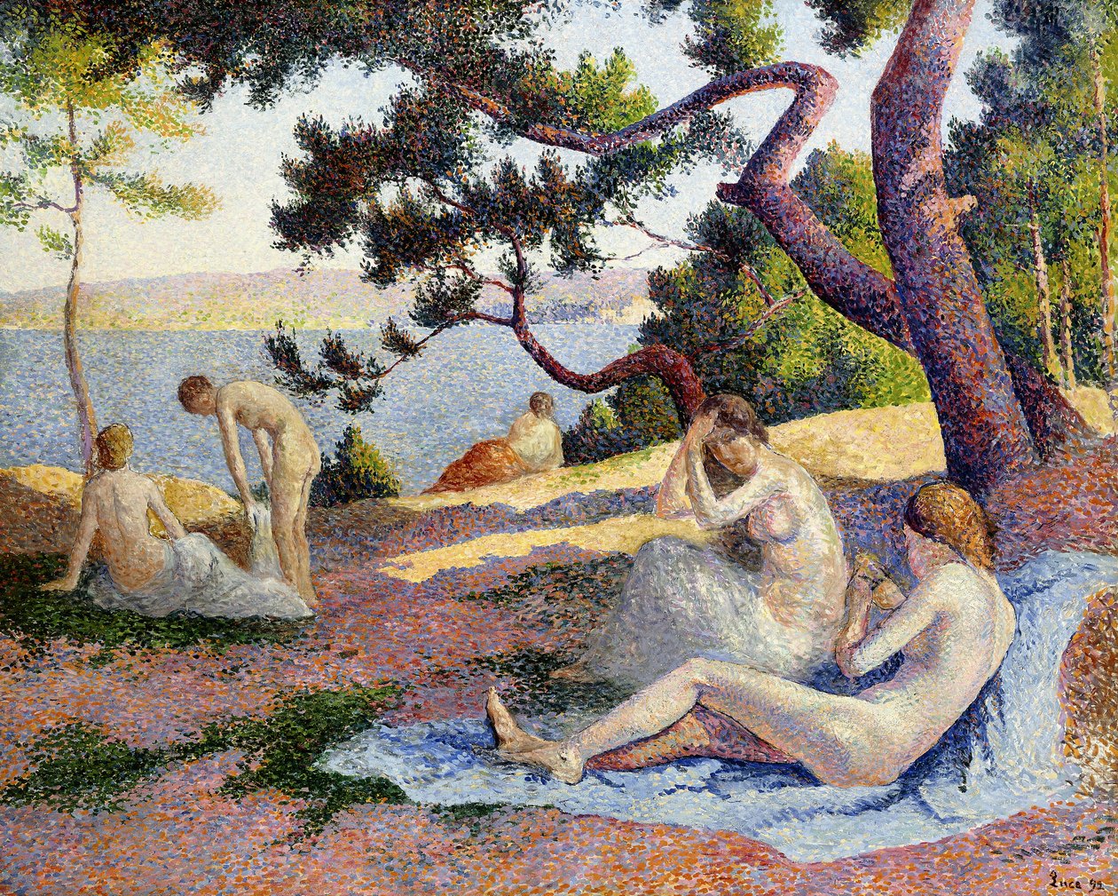 Badende på Saint-Tropez; Badende i Saint-Tropez, 1892 av Maximilien Luce