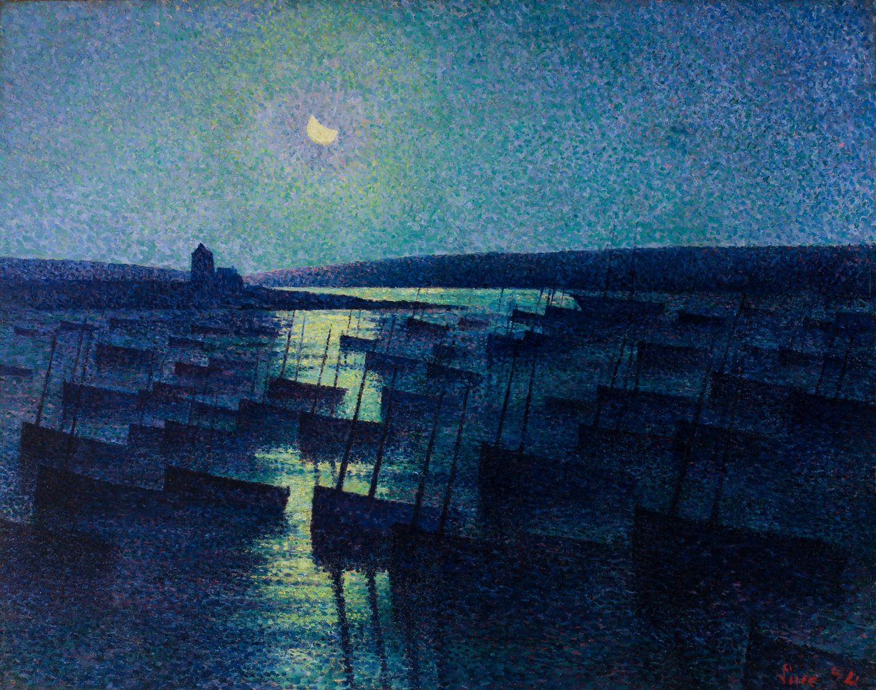 Camaret, Moonlight og fiskebåter av Maximilien Luce