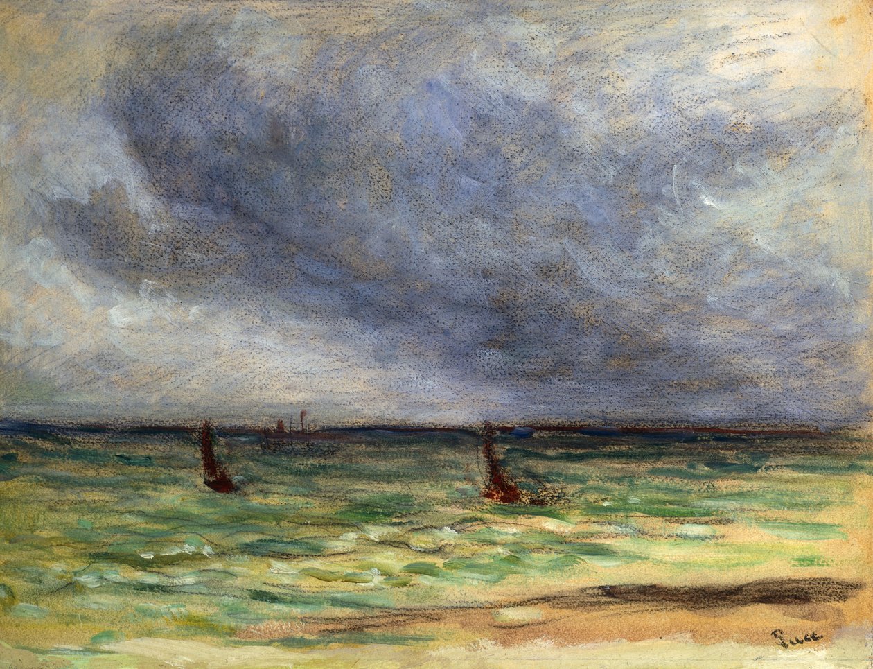 Avgående trålere; Trålernes avgang, 1930-1934 av Maximilien Luce