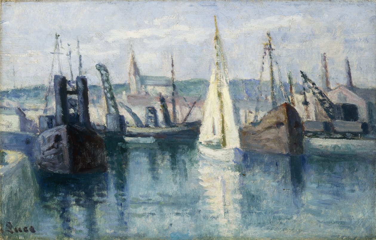 Dieppe, et basseng, av Maximilien Luce