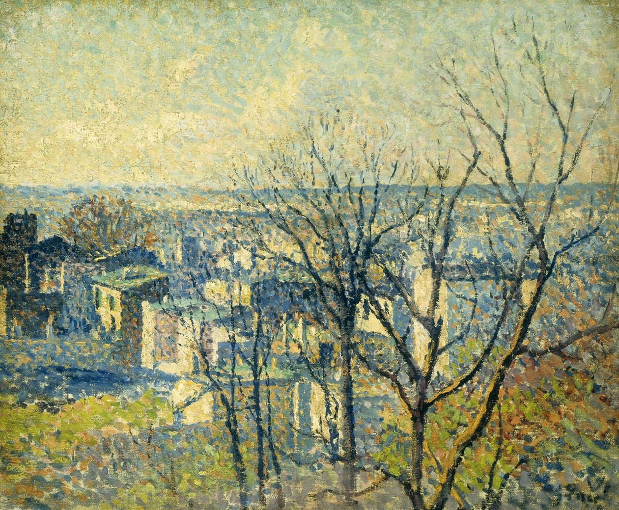 Fra hustakene; Sur les Toits, 1890-95 av Maximilien Luce