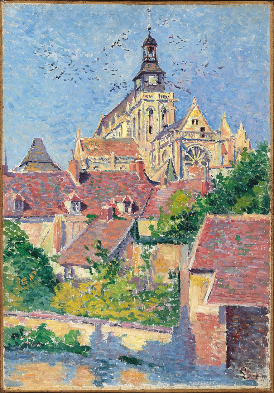 Gisors katedral, utsikt fra Fosse aux Tanneurs, 1897 av Maximilien Luce
