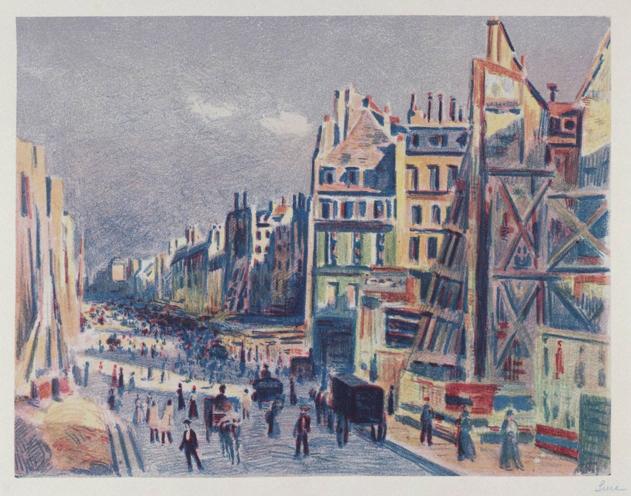 Anleggelsen av Rue Réaumur, Paris av Maximilien Luce