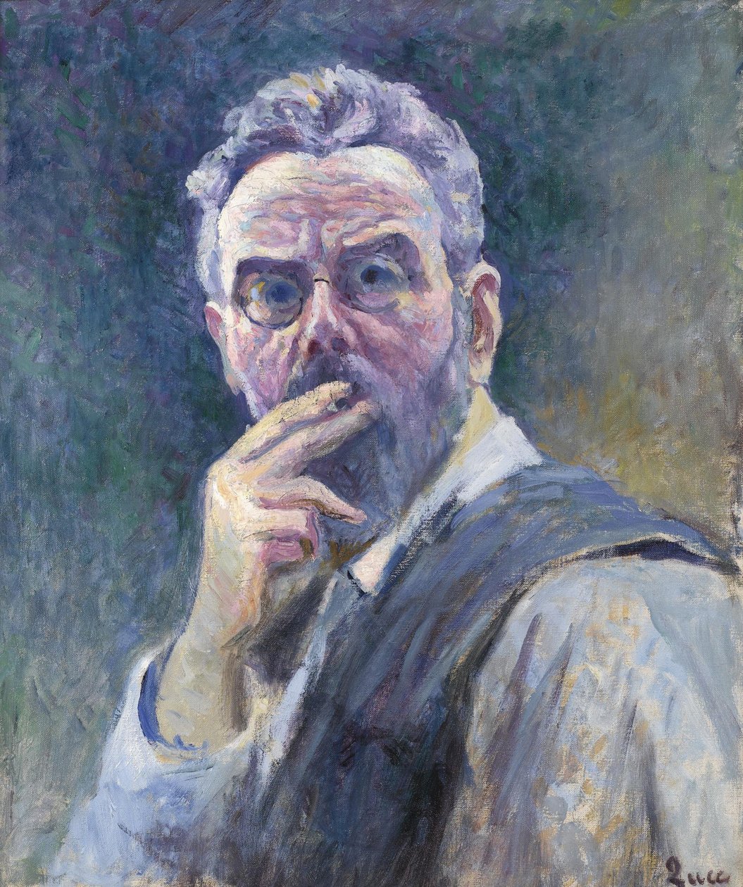 Selvportrett med sigarett, ca. 1905. av Maximilien Luce