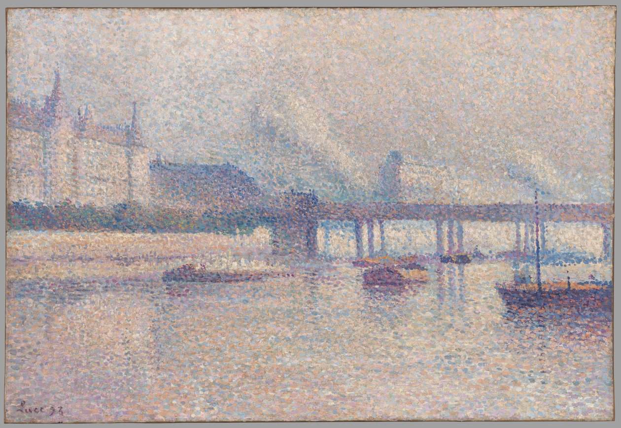 Bredden av Seinen i Paris av Maximilien Luce