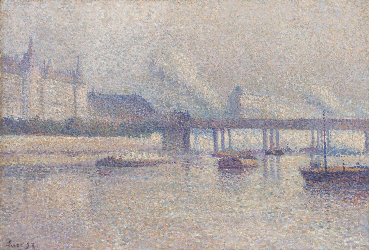 Seine-elvens bredder i Paris, 1893 av Maximilien Luce