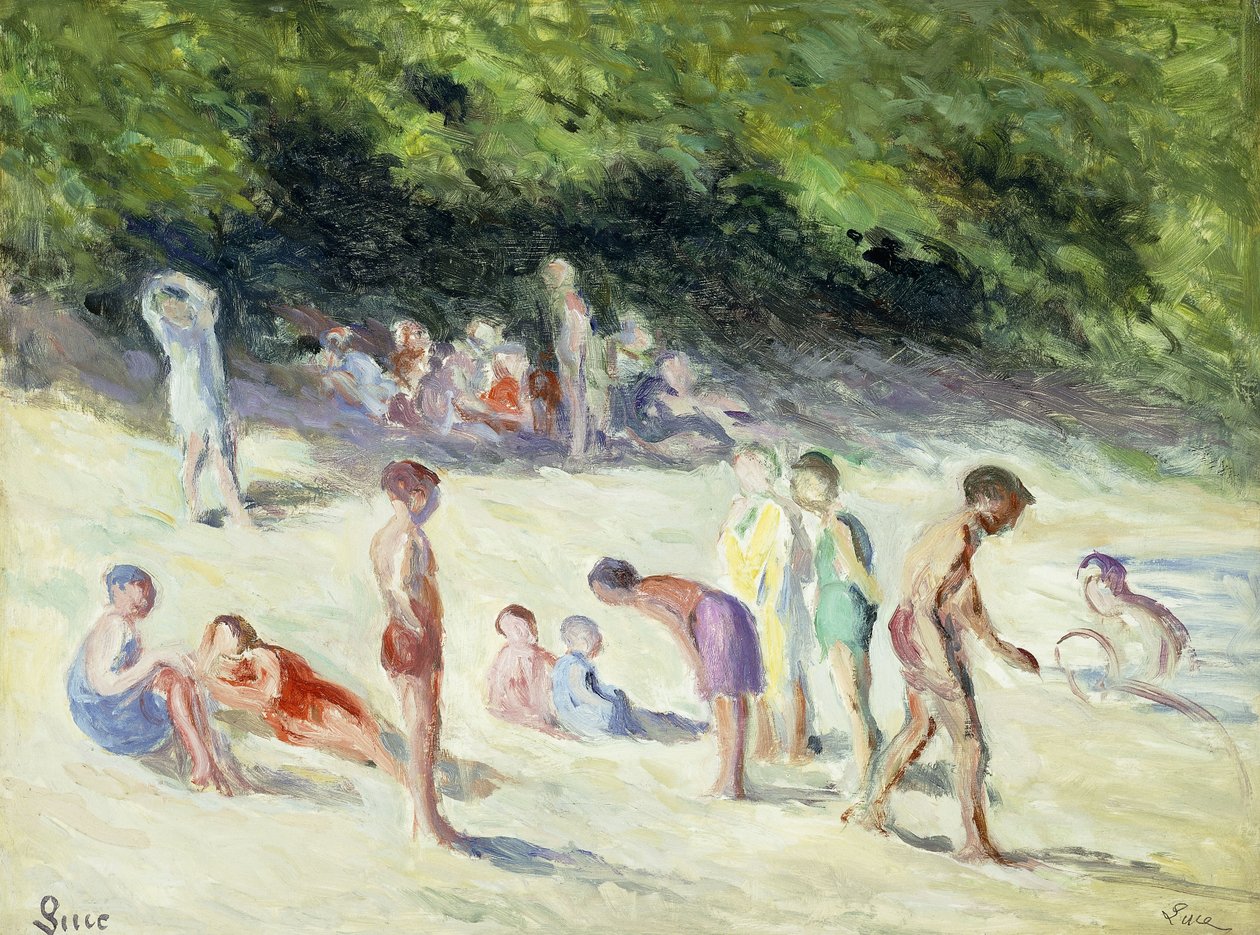 The Bathers of Mericourt; La Baignade a Mericourt, 1935 av Maximilien Luce