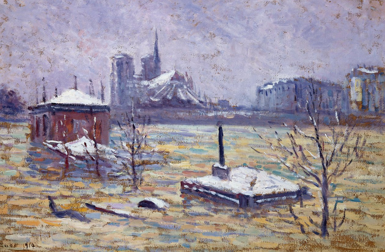 Flommen, 1910 av Maximilien Luce
