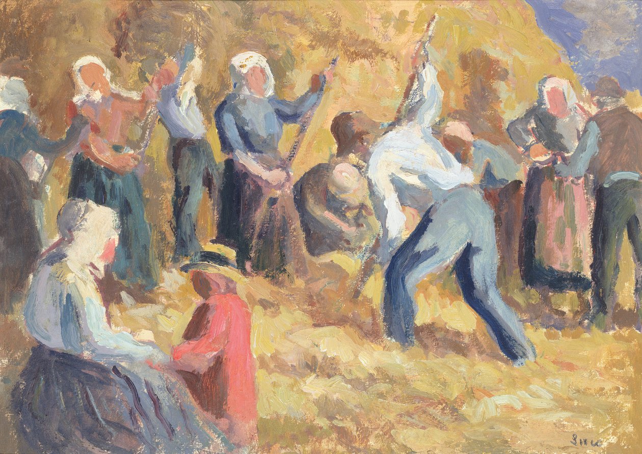 The Harvest, ca. 1914 (olje på papir) av Maximilien Luce