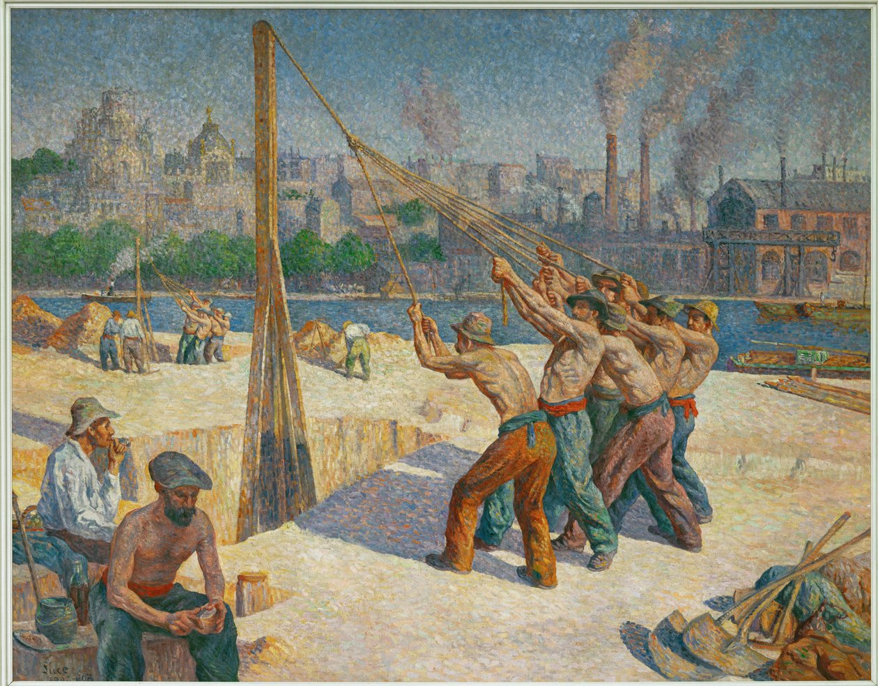 Pæledriverne (olje på lerret) av Maximilien Luce