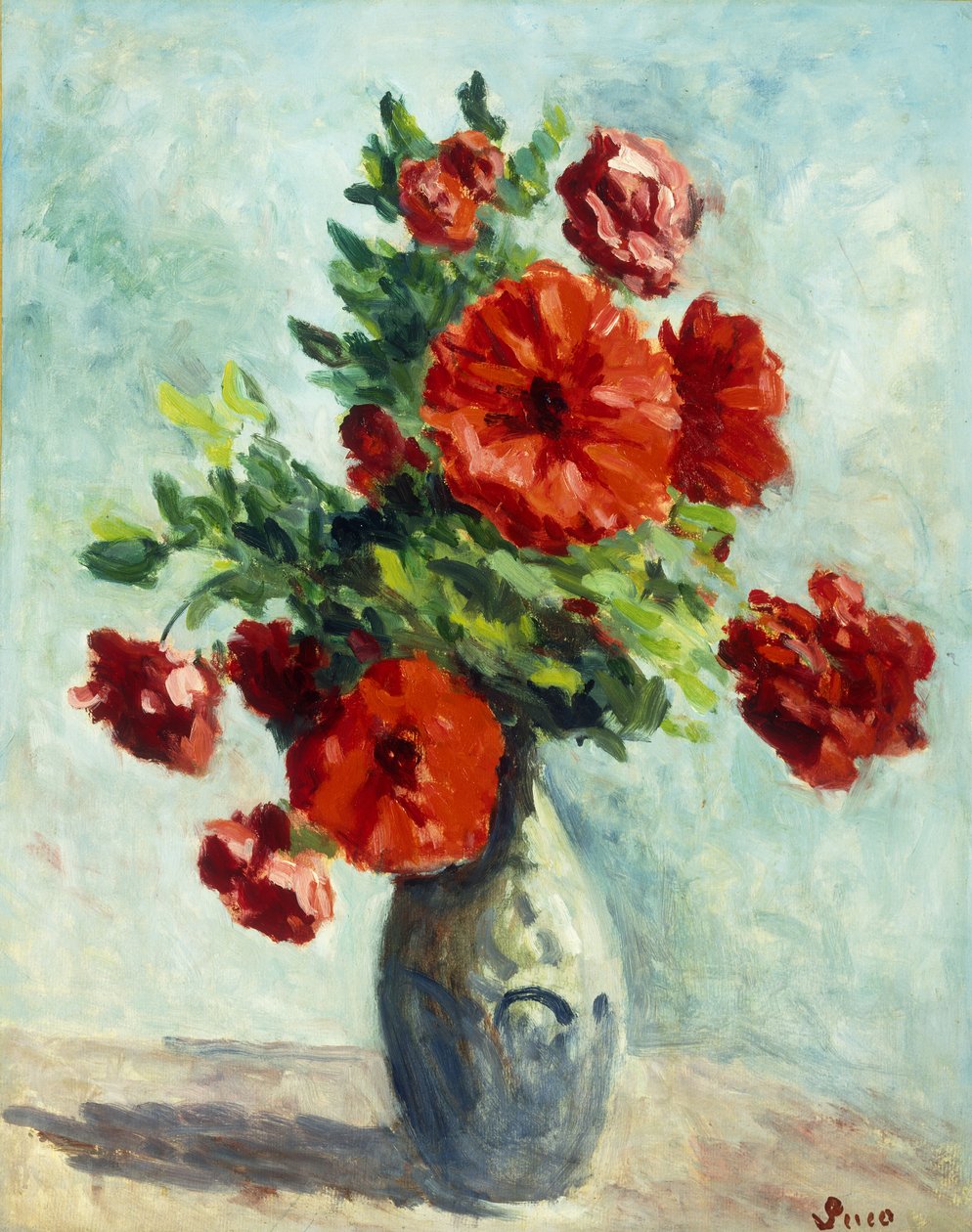 Vase med blomster; Vase med blomster, 1925-1930 av Maximilien Luce