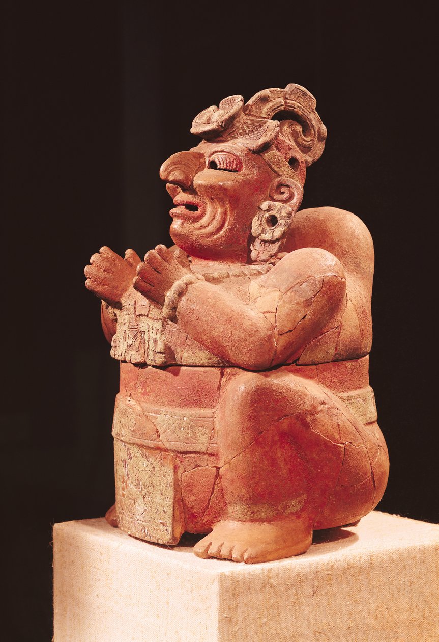 Antropomorfisk røkelsekar, fra Guatemala, klassisk periode, 250-600 (terrakotta) av Mayan