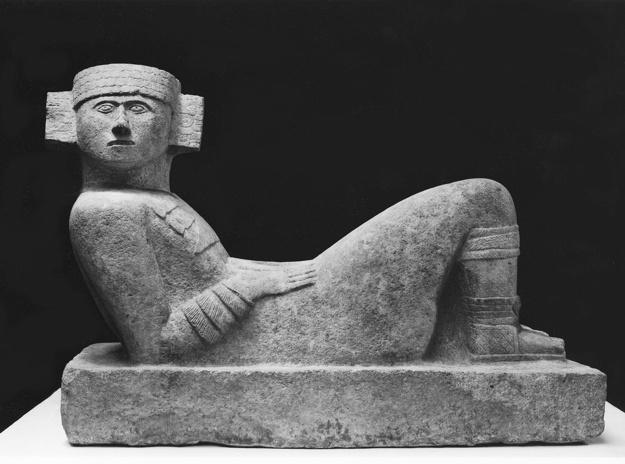 Chac-Mool, fra Chichen-Itza, Yucatan, ca. 987-1185 f.Kr. (kalkstein) av Mayan
