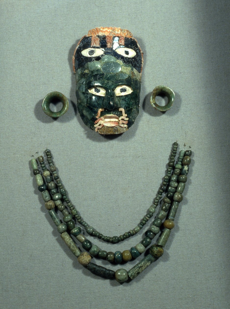 Begravelsesjuvel fra Calakmul, sen klassisk periode, 600–900 e.Kr. (jade) av Mayan