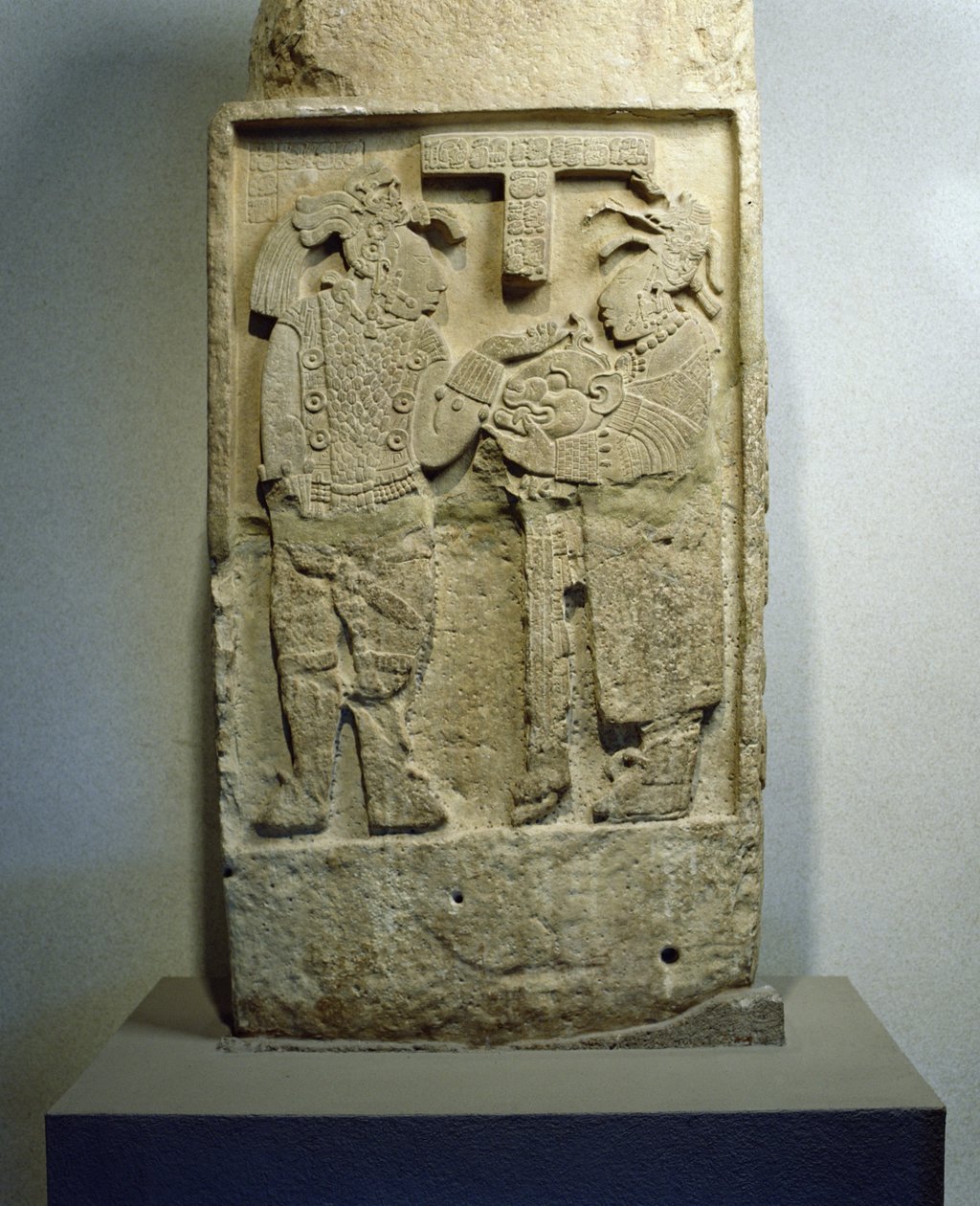 Overligger 24 fra Yaxchilan, Chiapas, Mexico, sen klassisk periode (600–900 e.Kr.) av Mayan