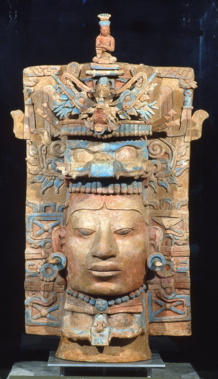 Palenque, røkelsesbrenner, sen klassisk periode 600-900 e.Kr. (terrakotta) av Mayan