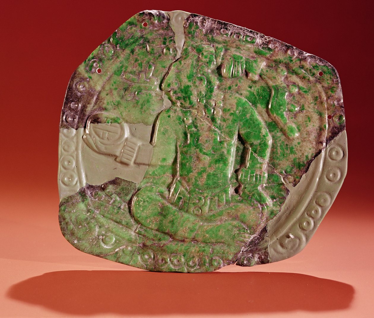 Pectoral av en konge fra Tikal Site, Guatemala (jade) av Mayan