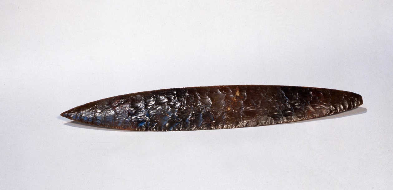 Offerkniv, fra Nakum, Peten, Guatemala, sen klassisk periode (obsidian) av Mayan