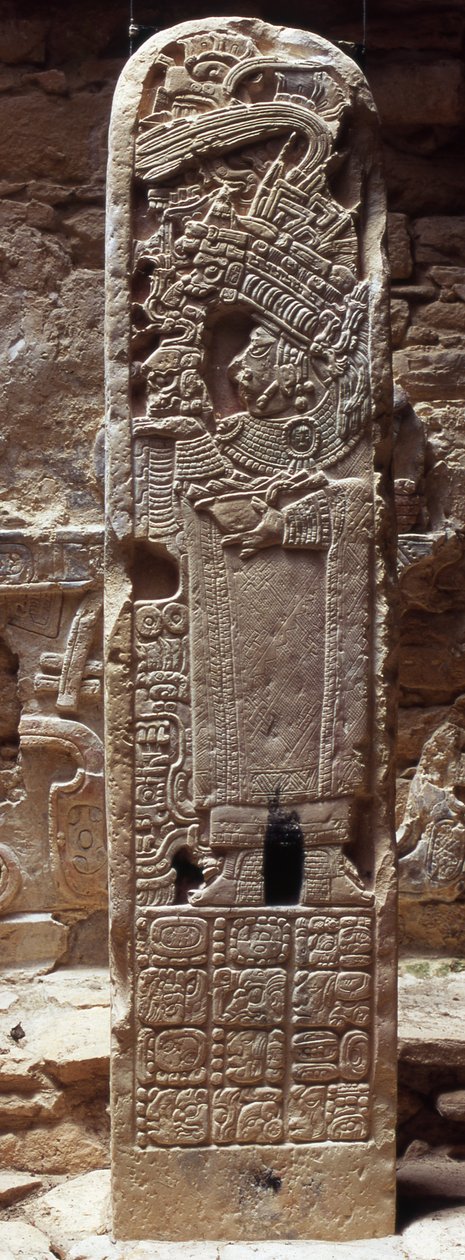 Stela 35 av Mayan