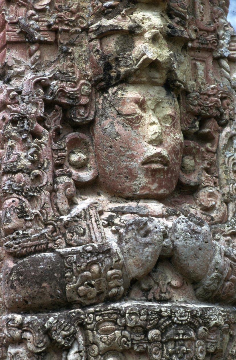 Stela C, østsiden, Copan, sen klassisk periode, 780 e.Kr av Mayan