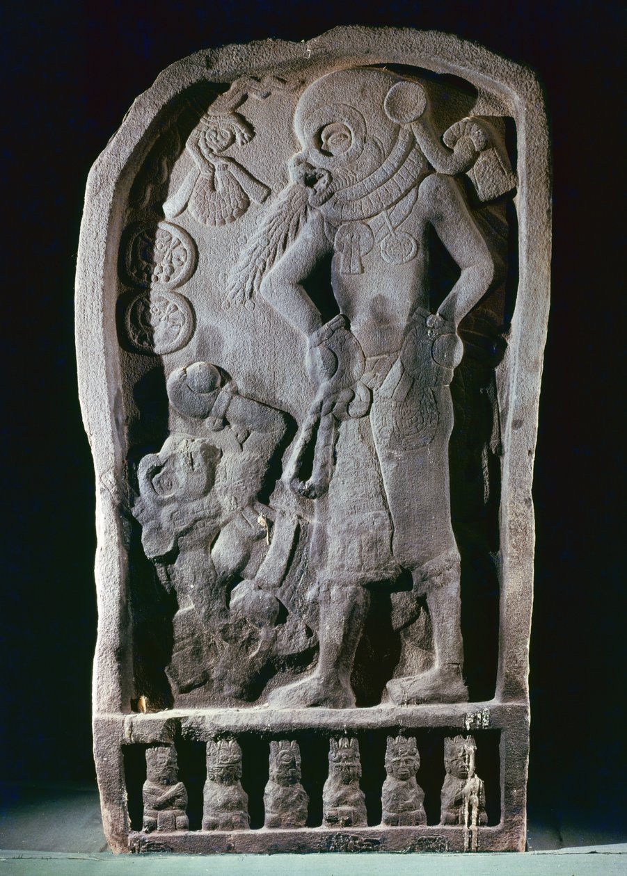 Stela som viser en ballspiller, fra Guatemala, klassisk periode, 600-950 av Mayan