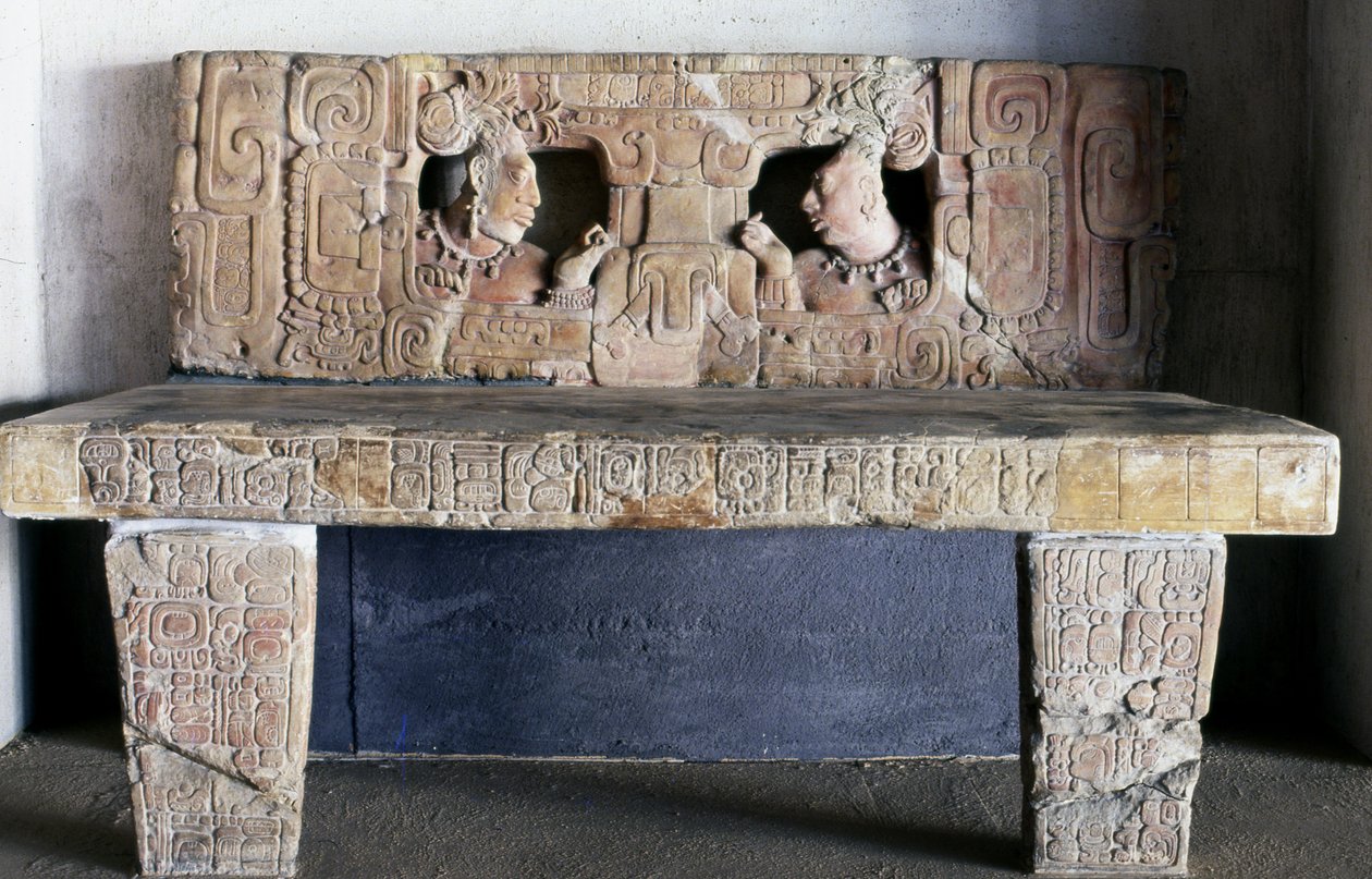 Throne 1 fra Piedras Negras, Usamacinta, Guatemala, Late Classic Period (600-900) av Mayan