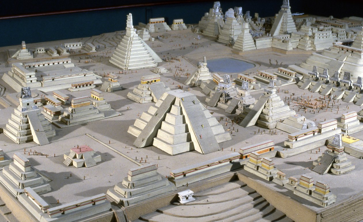 Tikal modell av Mayan
