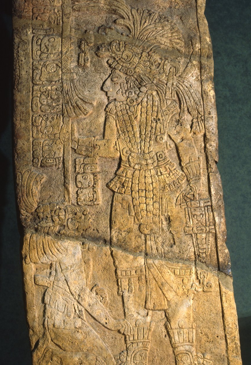 Yaxchilan, Stela 18, sen klassisk periode 600-900 e.Kr av Mayan