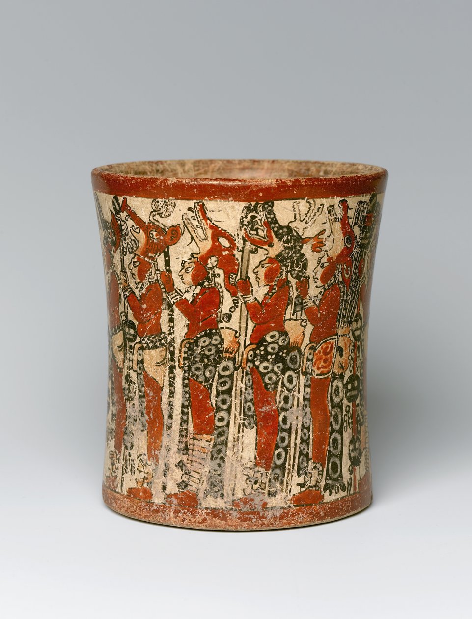 Sylindrisk kar, funnet i Yucatan, Mexico, ca. 550-950 (keramikk) av Mayan