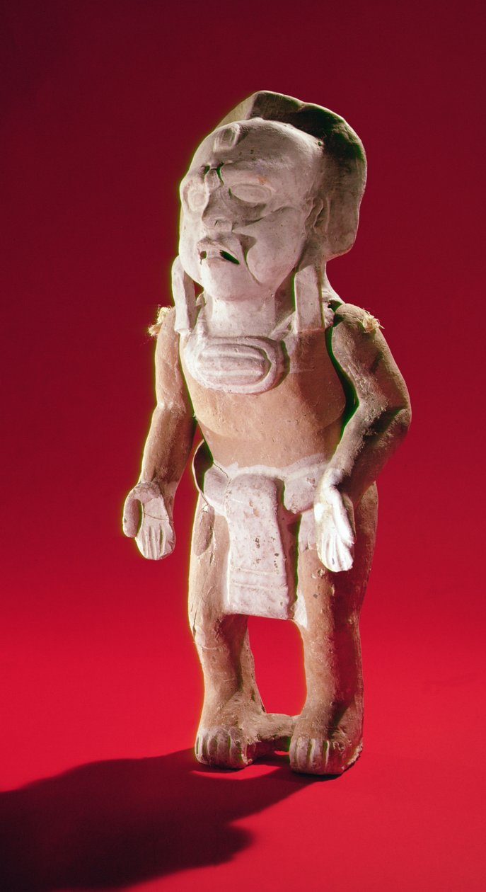 Figur av en maskert prest i en seremoni, fra Isle of Jaina (lertøy) av Mayan
