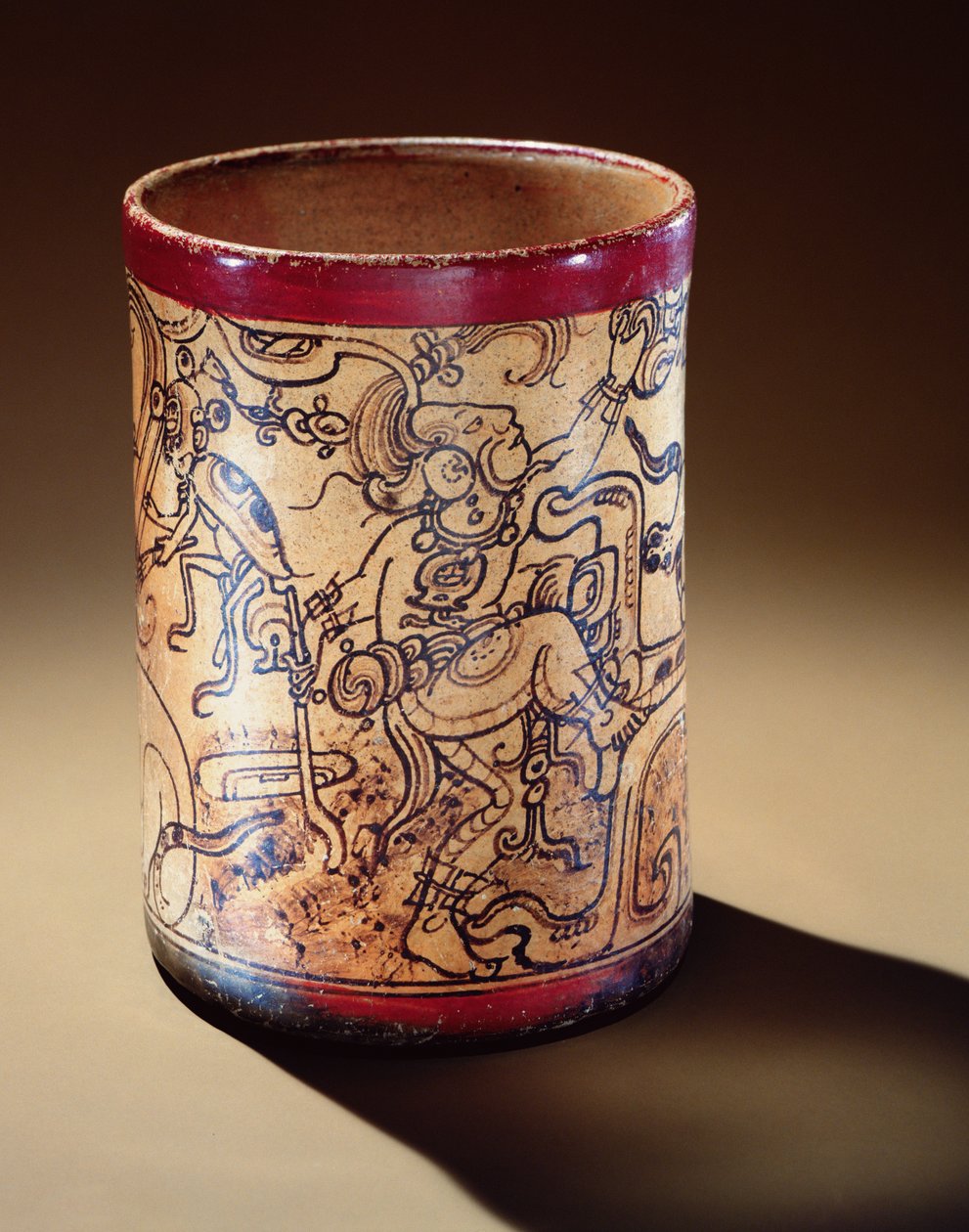 Fartøy med mytologisk scene, Guatemala (keramikk) av Mayan