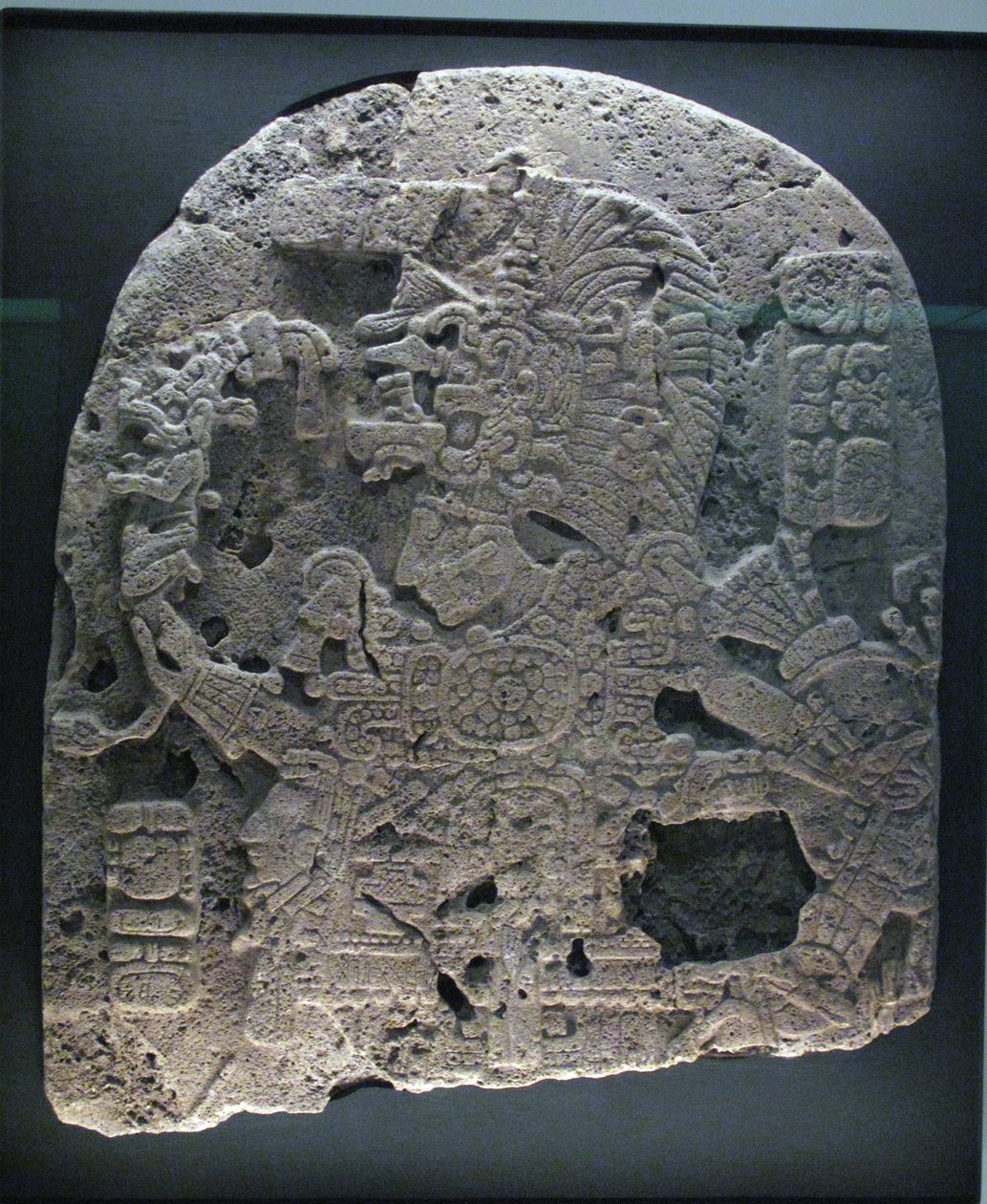 Panelfragment med linjal, Peten-området, Senklassisk periode, 600-900 e.Kr av Mayan