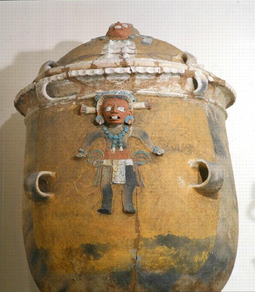 Begravelsesurne med lokk, Ixil, Quiche, Guatemala, tidlig postklassisk periode (900-1200) (polykrom lertøy) av Mayan Mayan