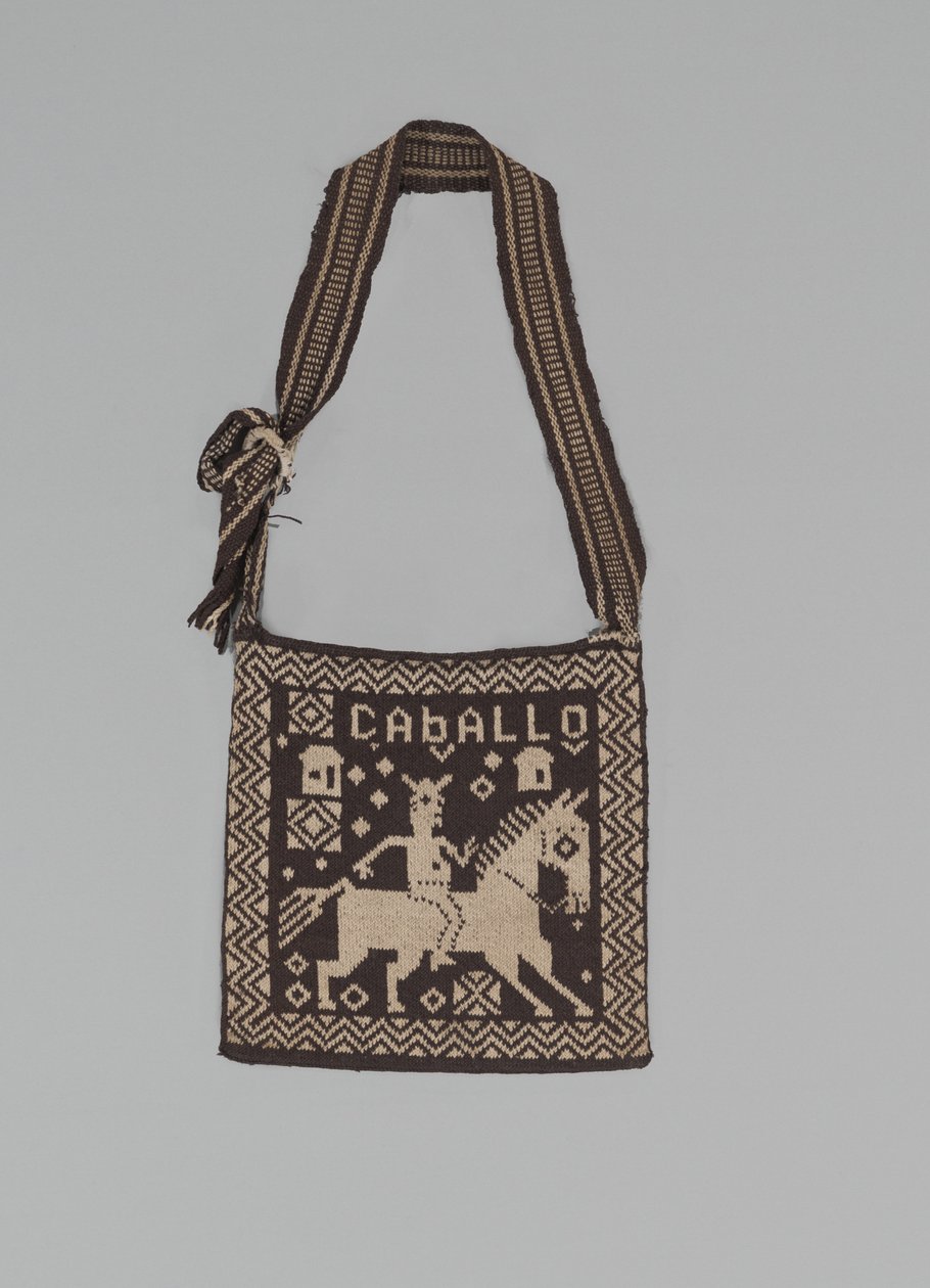 Herreveske med hest og rytter, trolig 1950-tallet (strikket ull) av Mayan Mayan