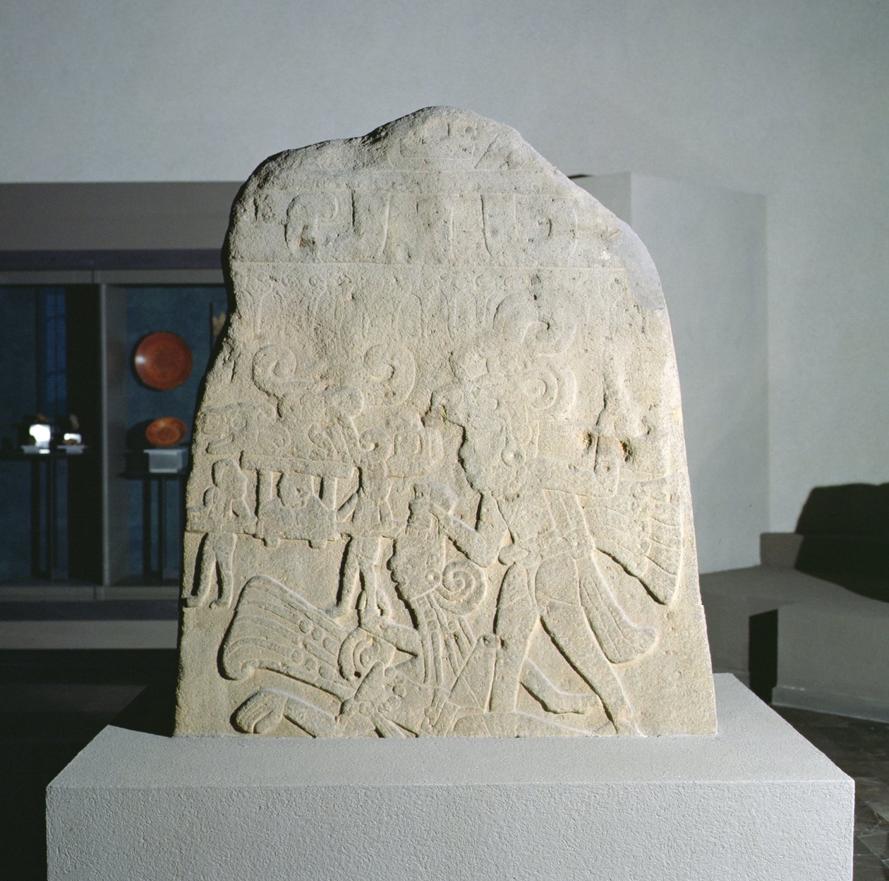 Stele 21 fra Izapa, Chiapas, Mexico, tidlig klassisk periode (300–600 e.Kr.) (stein) av Mayan Mayan