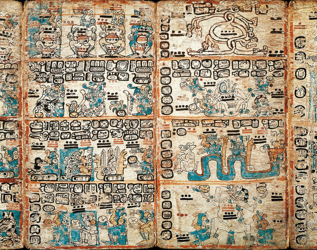 Codex of Madrid, malte miniatyrer av Mayan Mayan